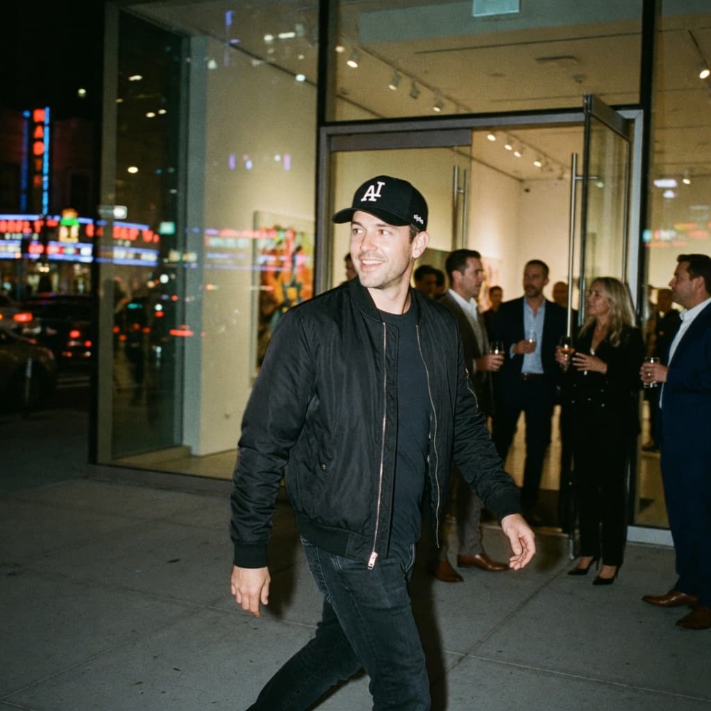 Guest wearing an Anti Alpha cap at an event